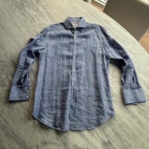 Brunello Cucinelli Linen Button Down Dress Shirt - Men's